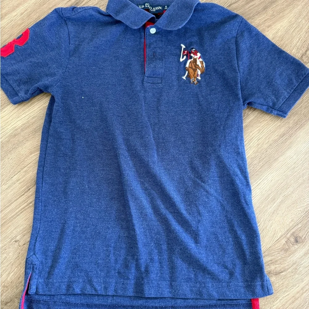 U.S. Polo Assn. Boys' Navy Polo with Red Accent - Picture 2 of 3
